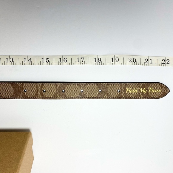 Coach Dog Collar + Apple AirTag Tracker! Brown Khaki Signature C Size Large - Picture 6 of 12